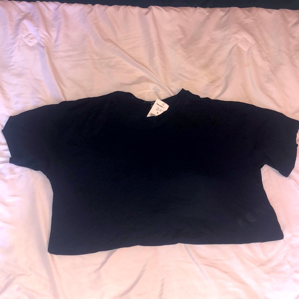 Box Cropped tee, navy blue size small.